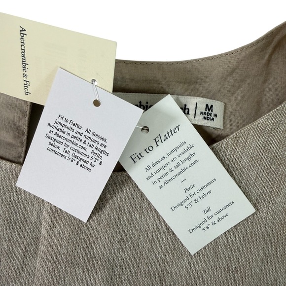 Abercrombie Fitch Linen Cotton Preppy Sleeveless Mini Dress Beige Size Medium - Picture 8 of 12